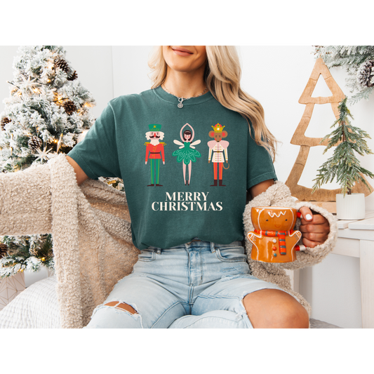 Christmas Nutcracker Graphic T-shirt, Festive Holiday Tee, Xmas Gift Shirt, Unisex Top, Merry Christmas Apparel, Seasonal Clothing